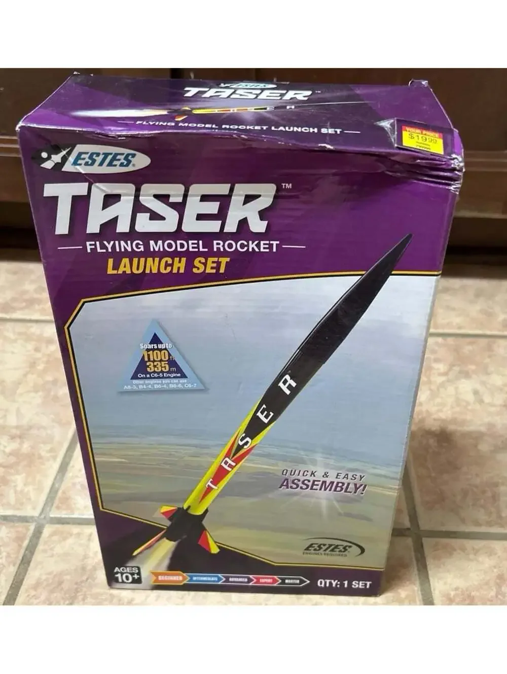 Estes Taser Flying Model Rocket Launch Set #1491 Sealed New